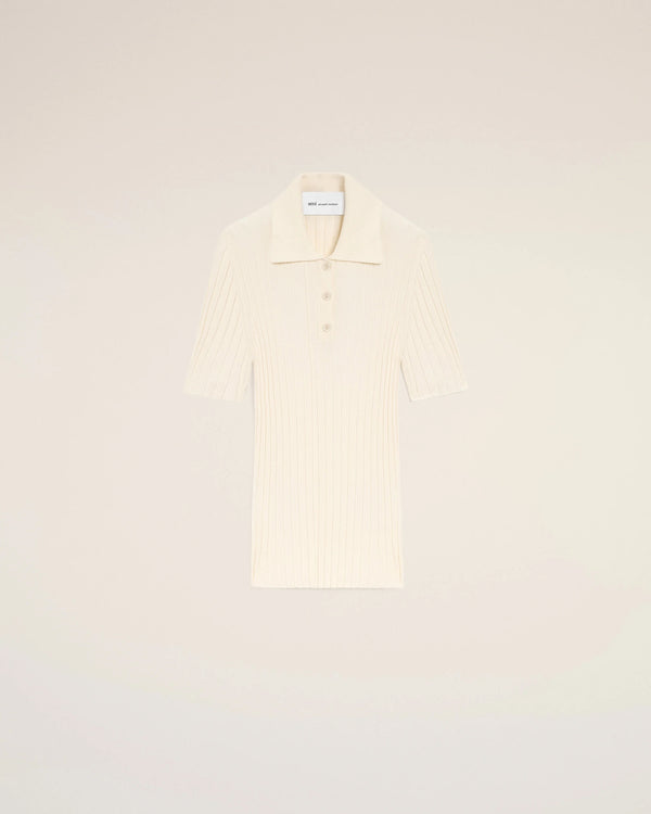 Strick-Polohemd creme