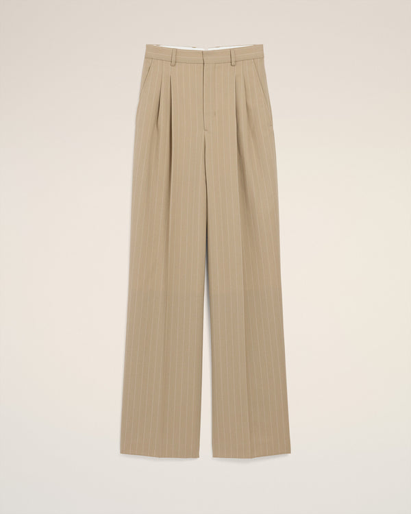 Hose mit Nadelstreifen beige