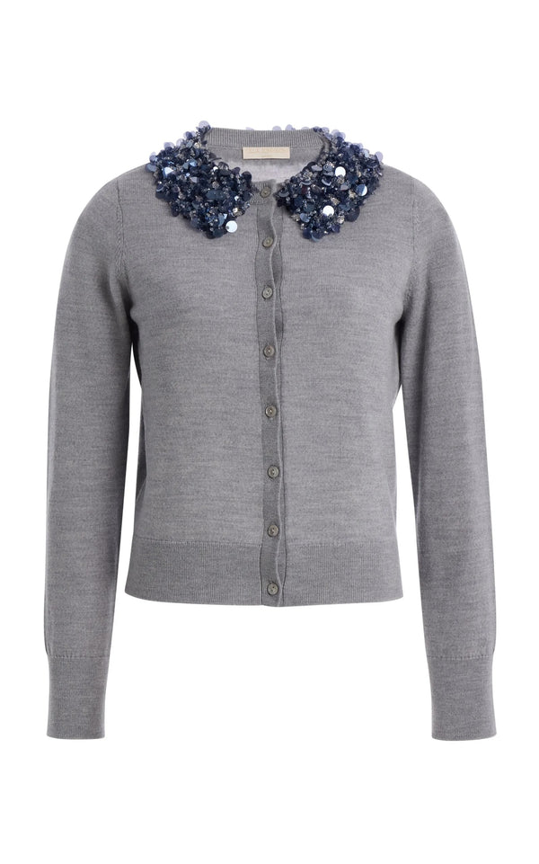 Anna Embellished Cardigan ash