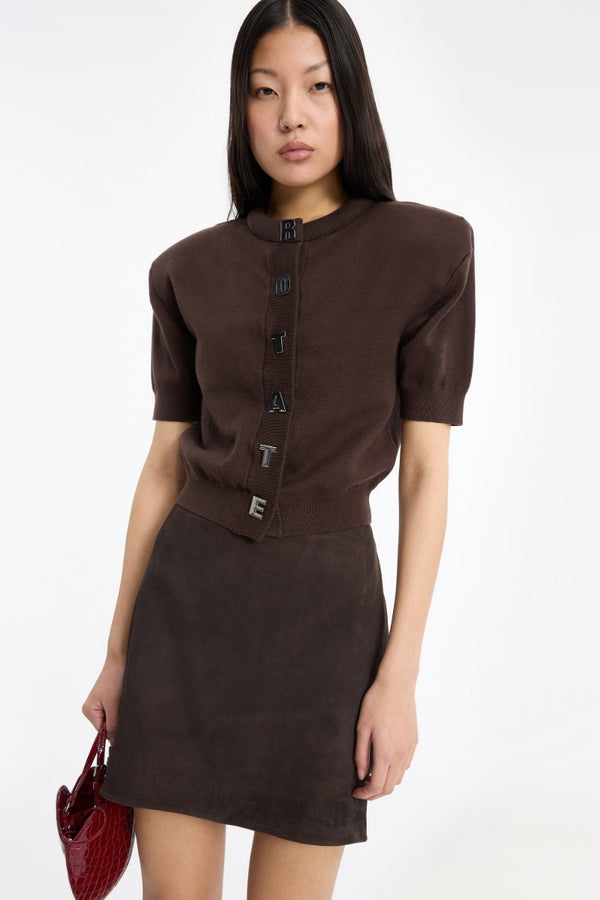 FIRM KNIT CARDIGAN  brown