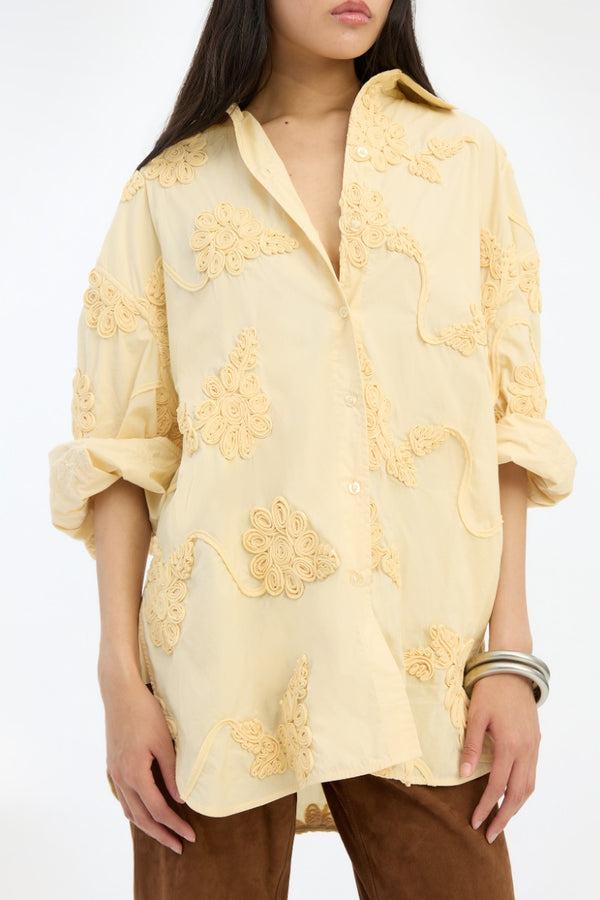Flower Oversized Shirt yellow