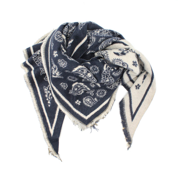 Dreiecksschal Paisley navy