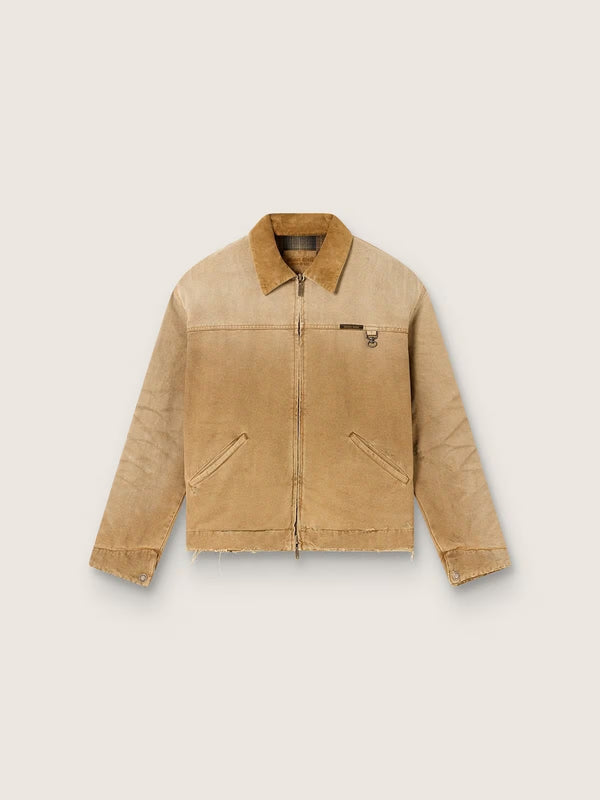 Unisex-Wendejacke beige mit Karomuster