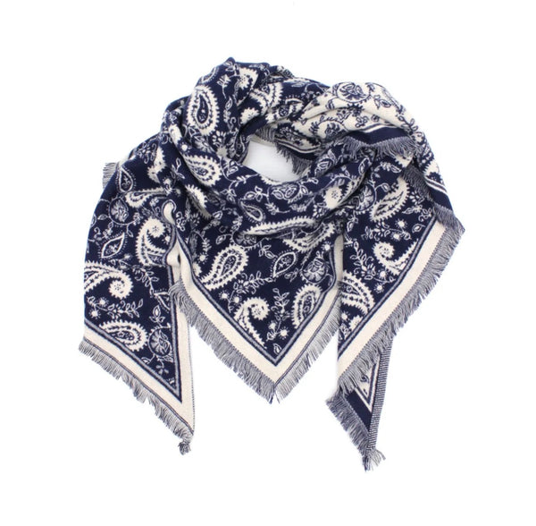 Tuch Paisley blau