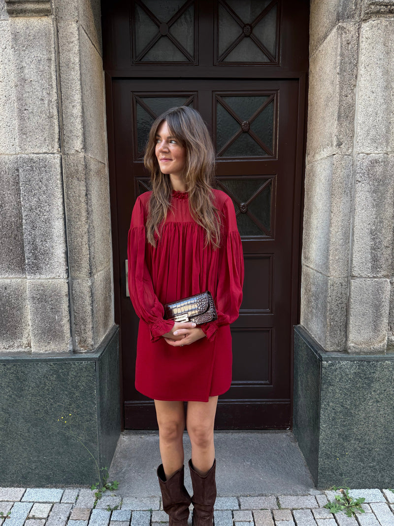Leyla Wool Mini Skirt cerise