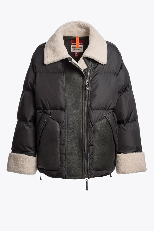 Chyna Kurzer Puffer schwarz