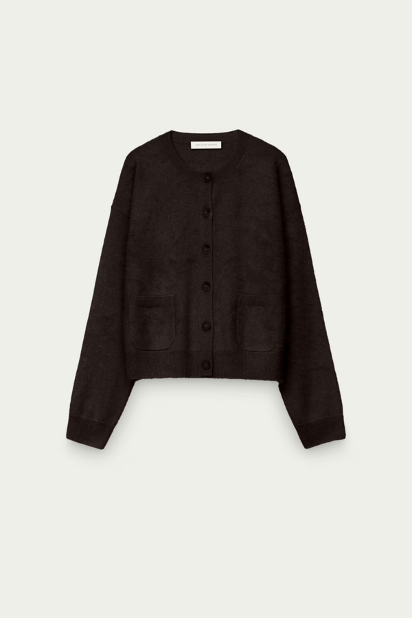 Mina Brushed Cashmere Cardigan chocolate