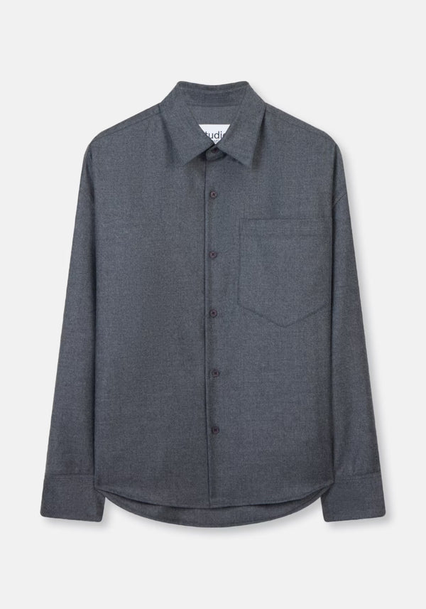 Oversized Hemd Flanell grau