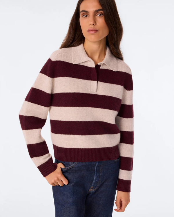 Royce Stripe Polo bordeaux