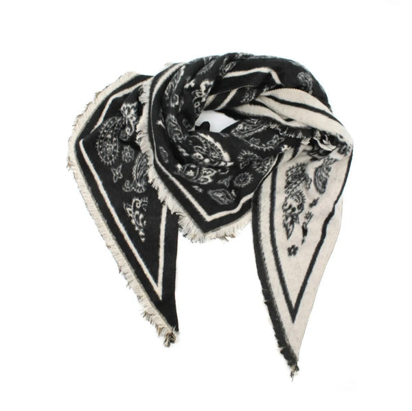 Dreiecksschal Paisley schwarz