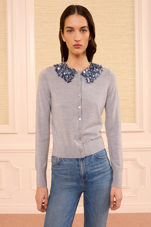 Anna Embellished Cardigan ash